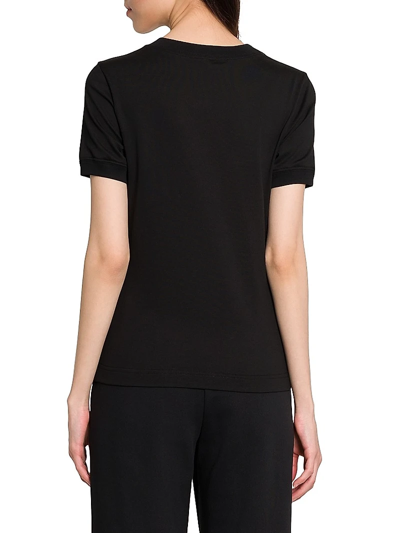 Cut-Out Logo Cotton T-Shirt
