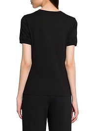 Cut-Out Logo Cotton T-Shirt