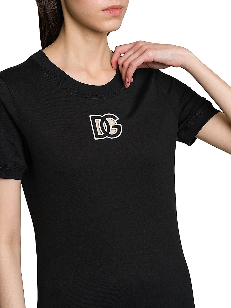 Cut-Out Logo Cotton T-Shirt