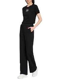Cut-Out Logo Cotton T-Shirt