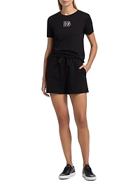 Logo Cutout Sweat Shorts