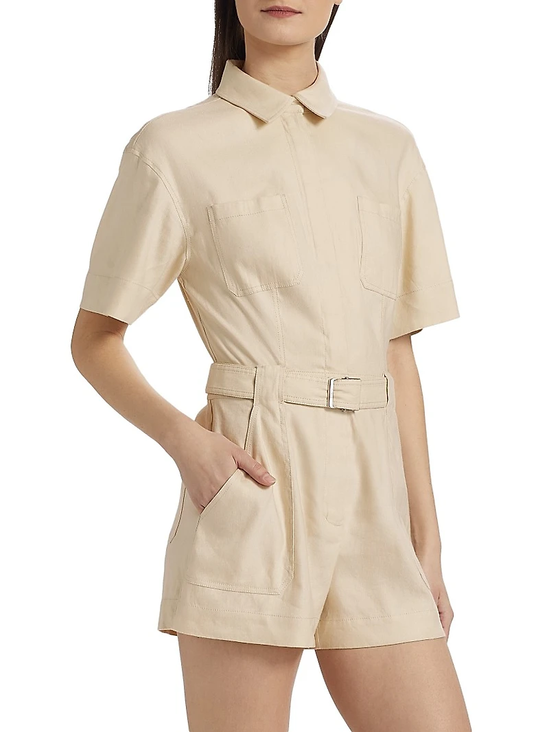 Aspen Linen-Blend Romper