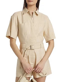 Aspen Linen-Blend Romper