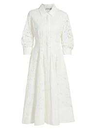 Jazz Eyelet Midi-Shirtdress
