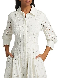 Jazz Eyelet Midi-Shirtdress