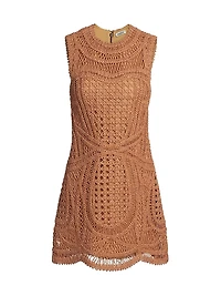 Coen Raffia Crochet Minidress
