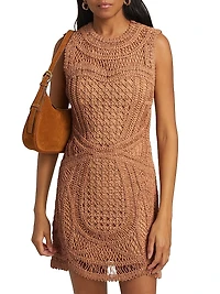 Coen Raffia Crochet Minidress