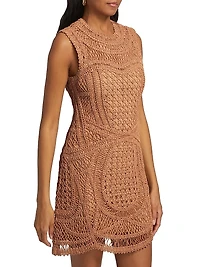 Coen Raffia Crochet Minidress