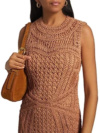 Coen Raffia Crochet Minidress