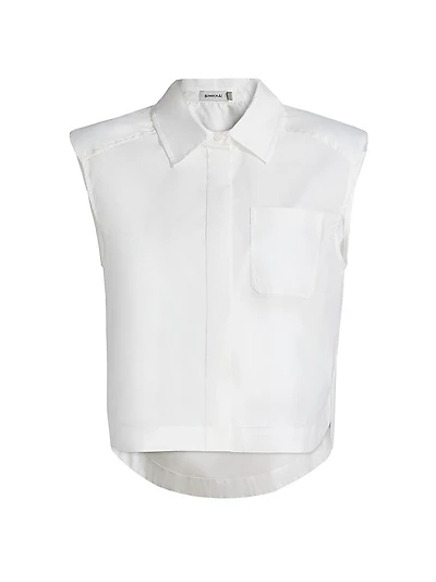 Winslow Cropped Sleeveless Button-Front Shirt