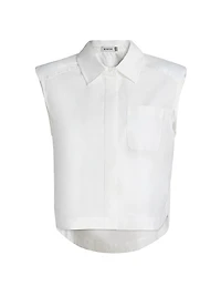 Winslow Cropped Sleeveless Button-Front Shirt