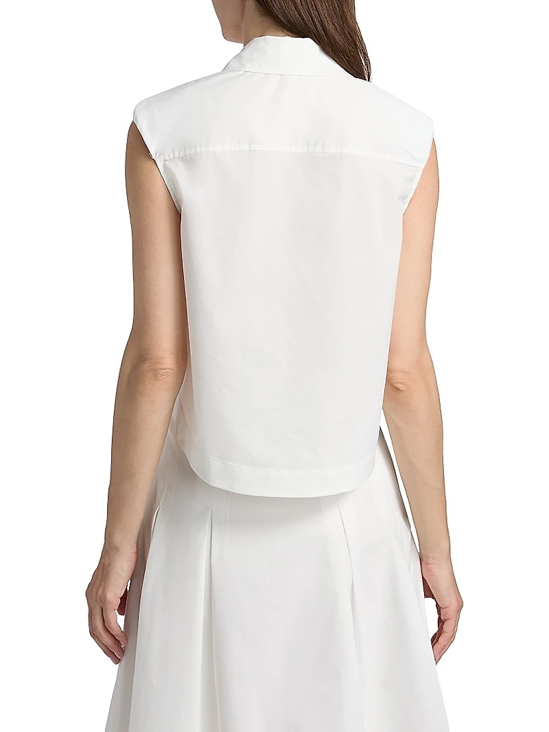 Winslow Cropped Sleeveless Button-Front Shirt