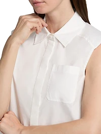 Winslow Cropped Sleeveless Button-Front Shirt