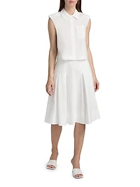 Winslow Cropped Sleeveless Button-Front Shirt
