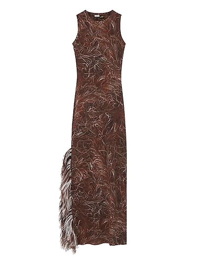 LOEWE x Paula's Ibiza Feather Tank Maxi Dress