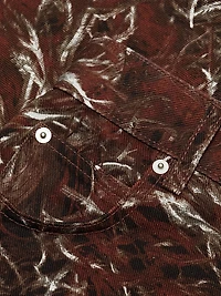 LOEWE x Paula's Ibiza Feather-Print High-Rise Wide-Leg Jeans