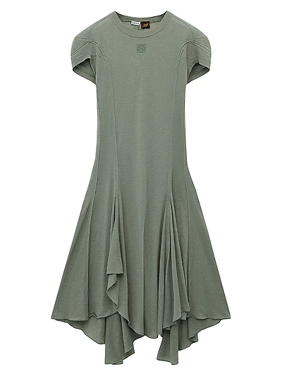 LOEWE x Paula's Ibiza Seamed Flared Midi-Dress