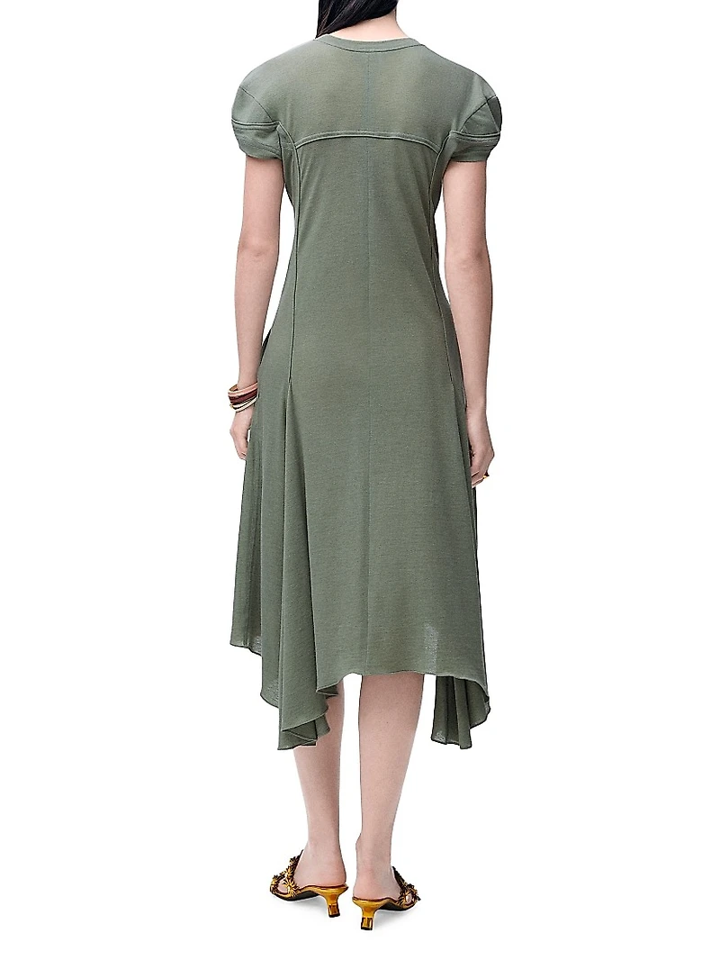 LOEWE x Paula's Ibiza Seamed Flared Midi-Dress