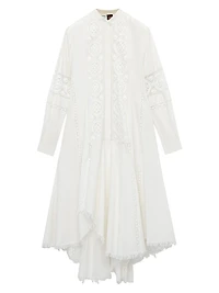 LOEWE x Paula's Ibiza Lace Long-Sleeve Shirtdress