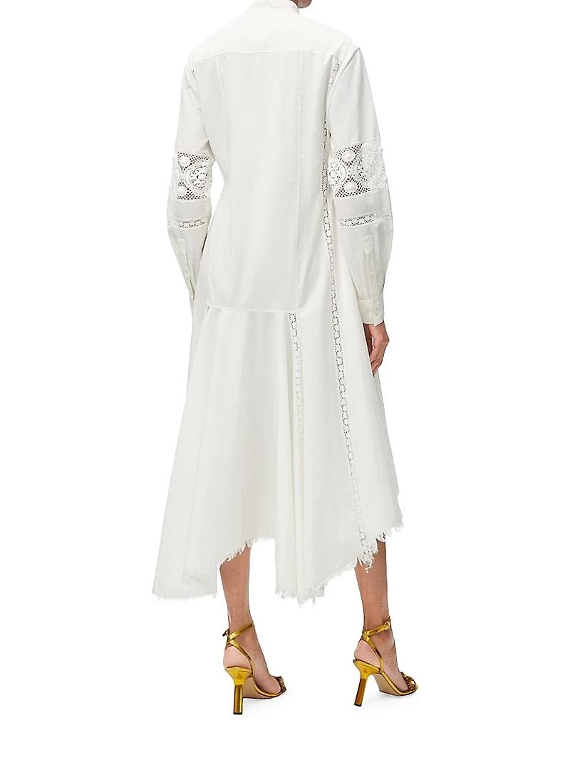 LOEWE x Paula's Ibiza Lace Long-Sleeve Shirtdress