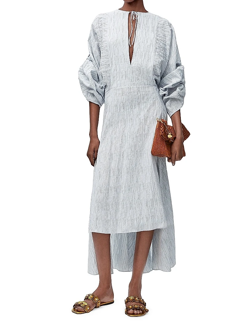 LOEWE x Paula's Ibiza Striped Long-Sleeve Caftan