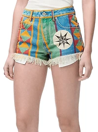 LOEWE x Paula's Ibiza Printed Denim Shorts