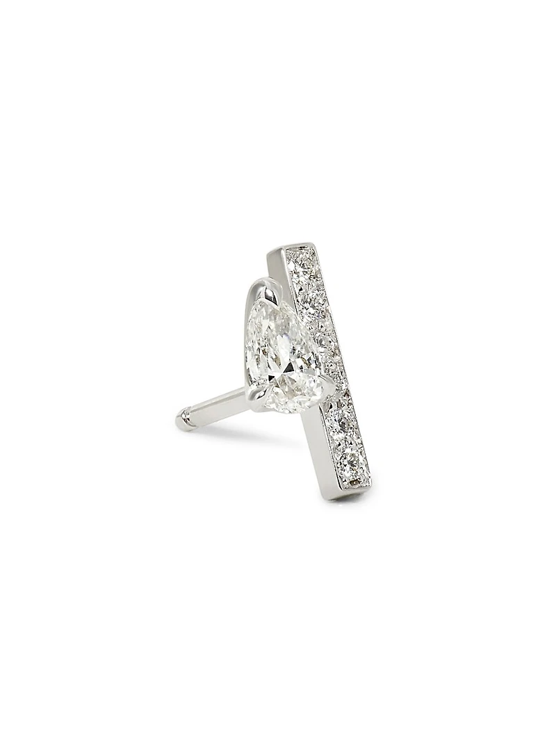 Serti Sur Vide 18K White Gold & 0.32 TCW Diamond Stud Earring