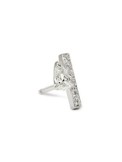 Serti Sur Vide 18K White Gold & 0.32 TCW Diamond Stud Earring