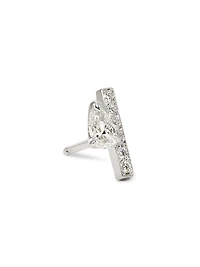 Serti Sur Vide 18K White Gold & 0.32 TCW Diamond Stud Earring