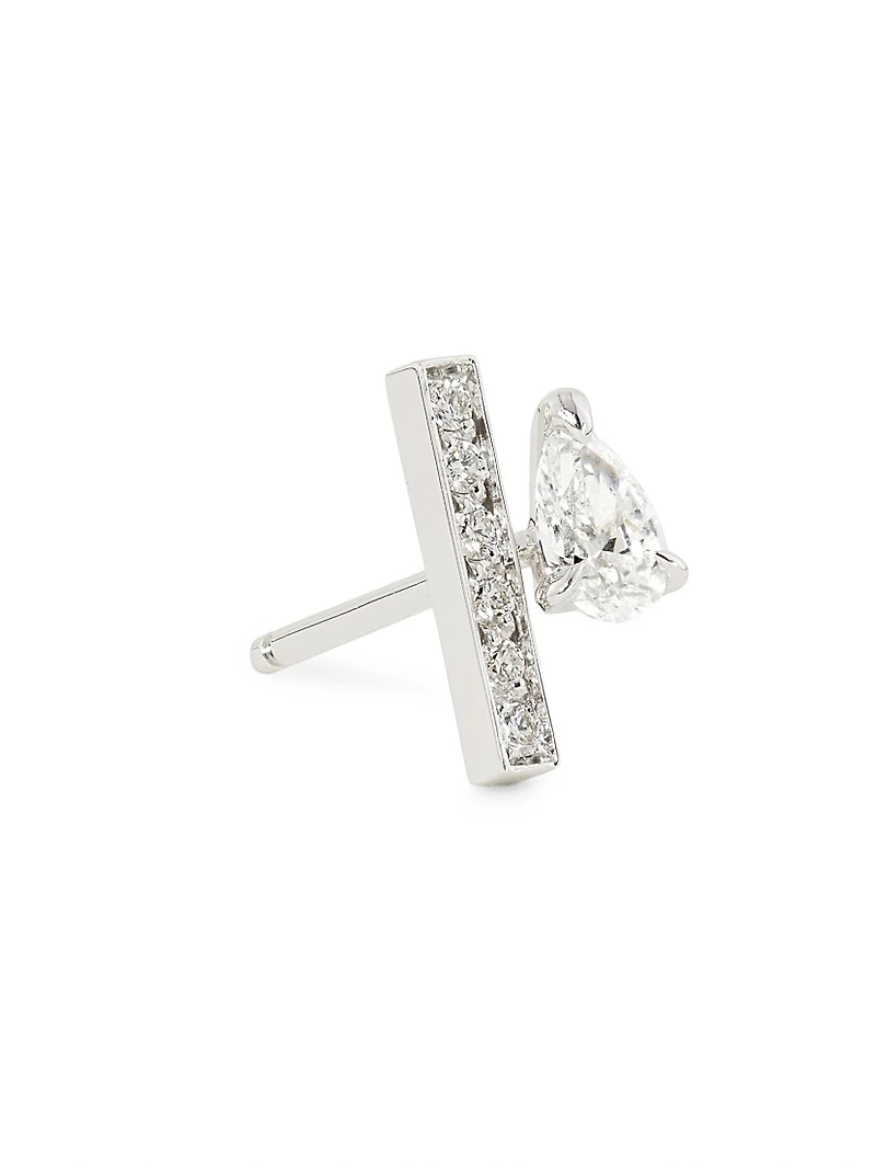 Serti Sur Vide 18K White Gold & 0.32 TCW Diamond Stud Earring