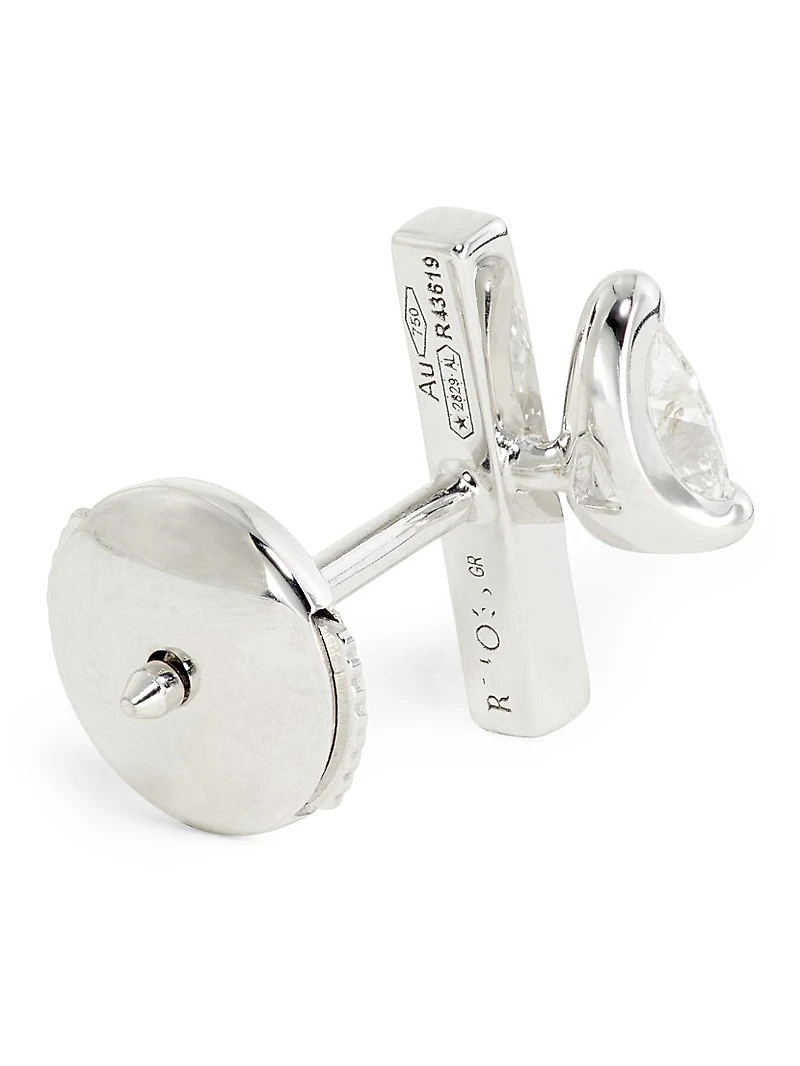 Serti Sur Vide 18K White Gold & 0.32 TCW Diamond Stud Earring