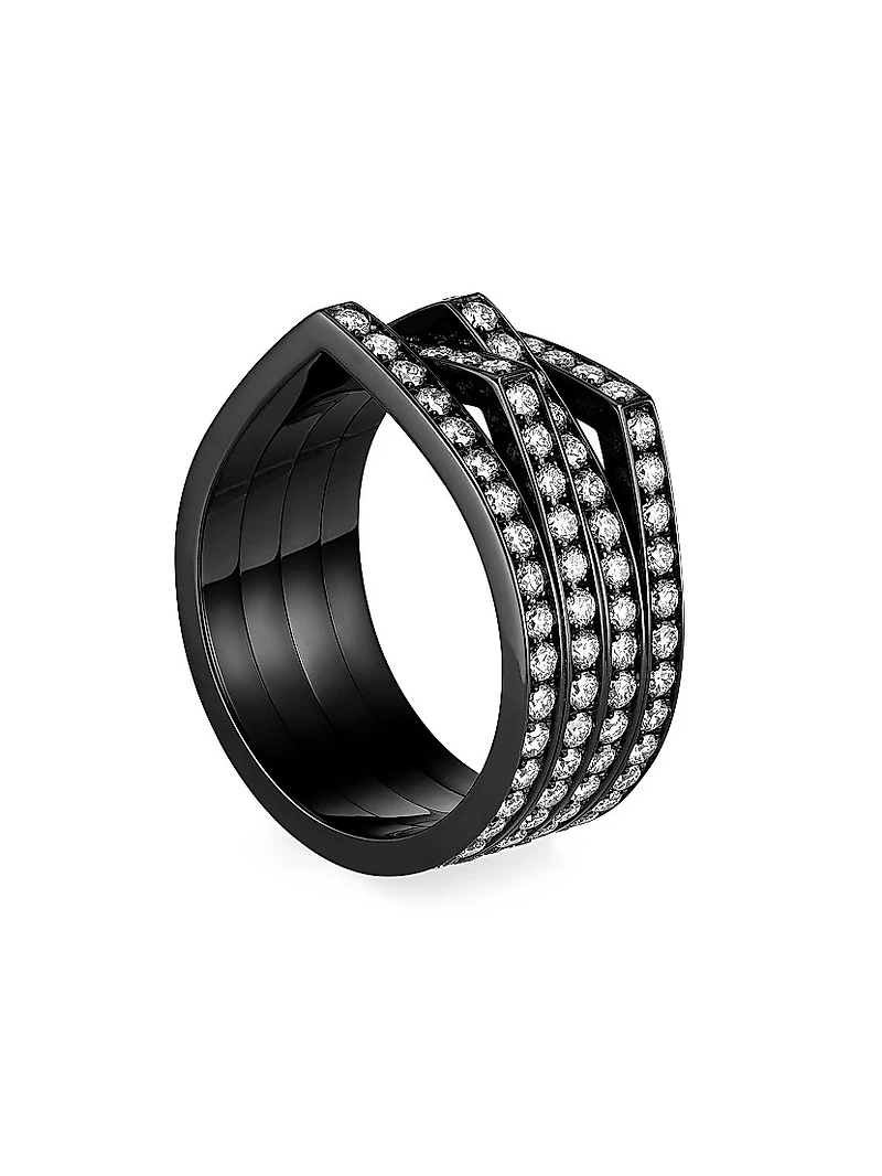 Antifer 18K Black Gold & 1.76 TCW Diamond Four-Row Ring