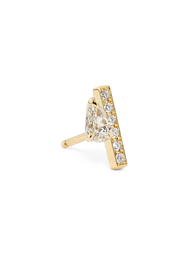 Serti Sur Vide 18K Rose Gold & 0.32 TCW Diamond Single Stud Earring