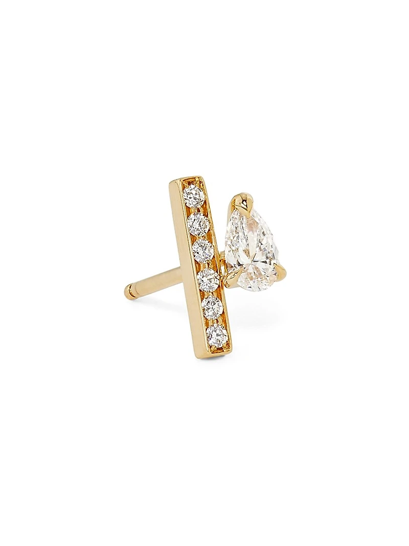 Serti Sur Vide 18K Rose Gold & 0.32 TCW Diamond Single Stud Earring