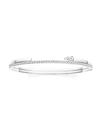 Serti Sur Vide 18K White Gold & 0.90 TCW Diamond Double-Row Bangle