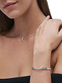 Serti Sur Vide 18K White Gold & 0.90 TCW Diamond Double-Row Bangle