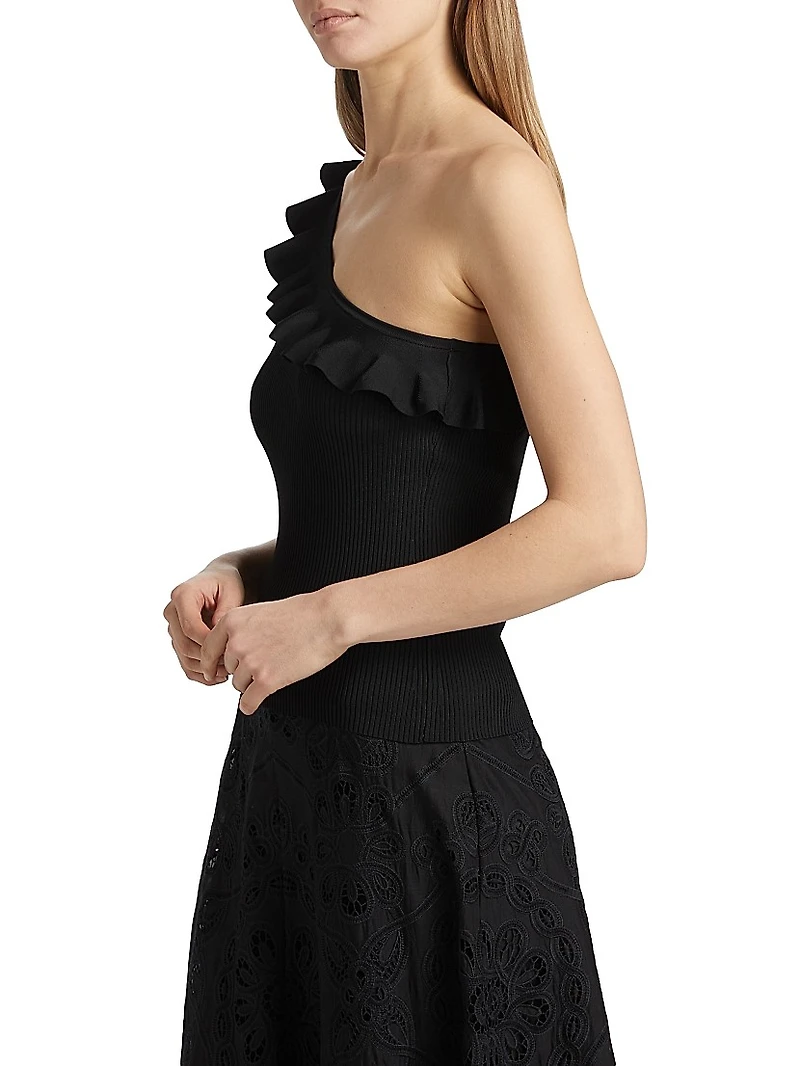 Rhiannon Ruffled Asymmetric Tank