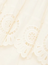 Lucky Embroidered Tiered Cotton Midi-Skirt