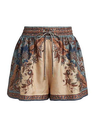 Ascension Printed Silk Relaxed Shorts