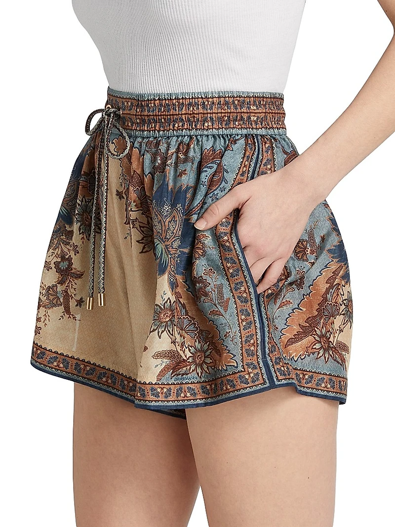 Ascension Printed Silk Relaxed Shorts