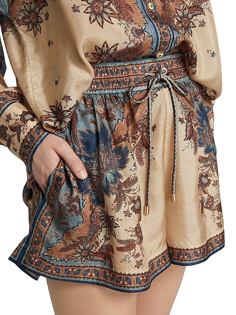 Ascension Printed Silk Relaxed Shorts