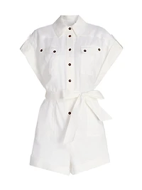 Coco Cuffed Linen Romper