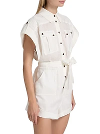 Coco Cuffed Linen Romper