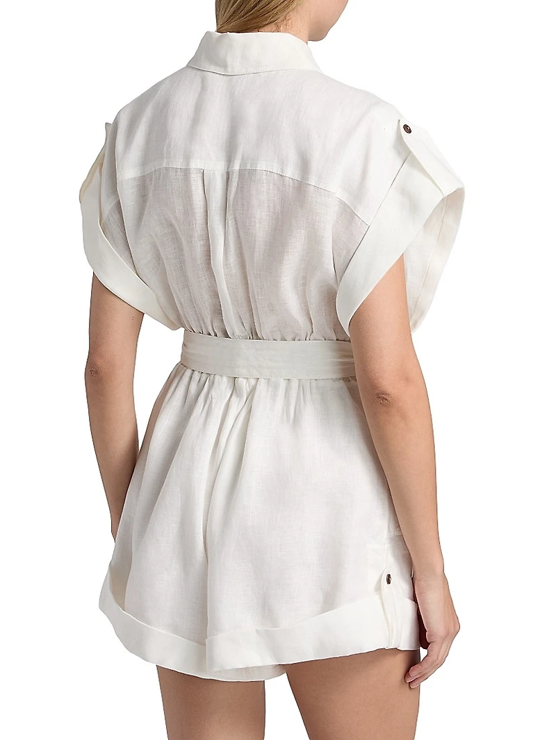 Coco Cuffed Linen Romper