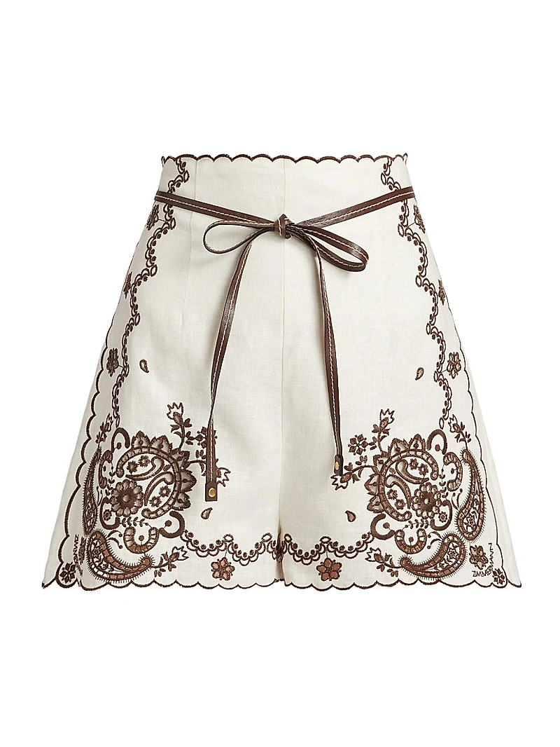 Ascension Embroidered Linen Shorts