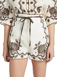 Ascension Embroidered Linen Shorts