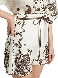 Ascension Embroidered Linen Shorts