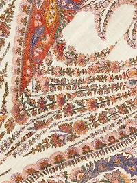 Rhiannon Paisley Linen Tie-Waist Flared Pants