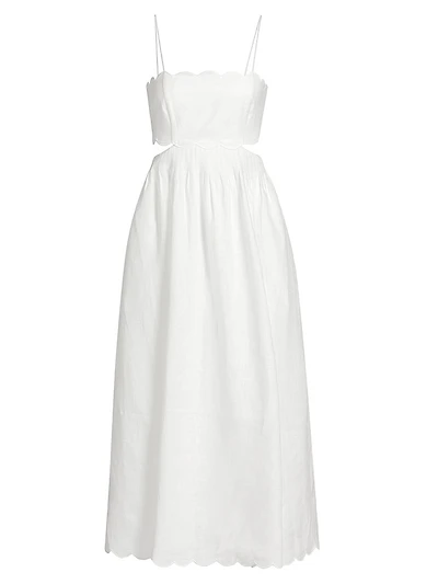 Rhiannon Scallop Linen Voile Midi-Dress