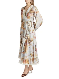 Ascension Lace-Trimmed Printed Cotton Midi Dress